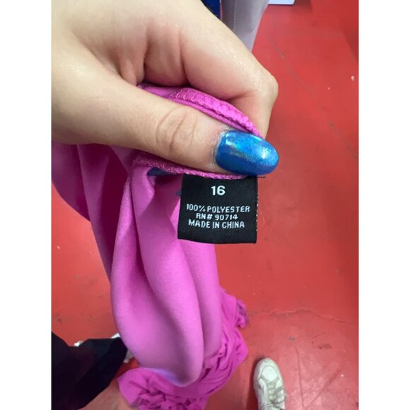 MSK Sleeveless Pleated Halter Maxi Dress In Hot Pink Evening Gown Mother of the - Picture 11 of 11